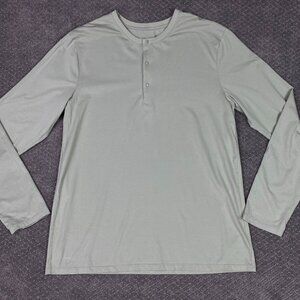 Lululemon Henley Shirt Men's Large Mint Green Long Sleeve The Fundamental